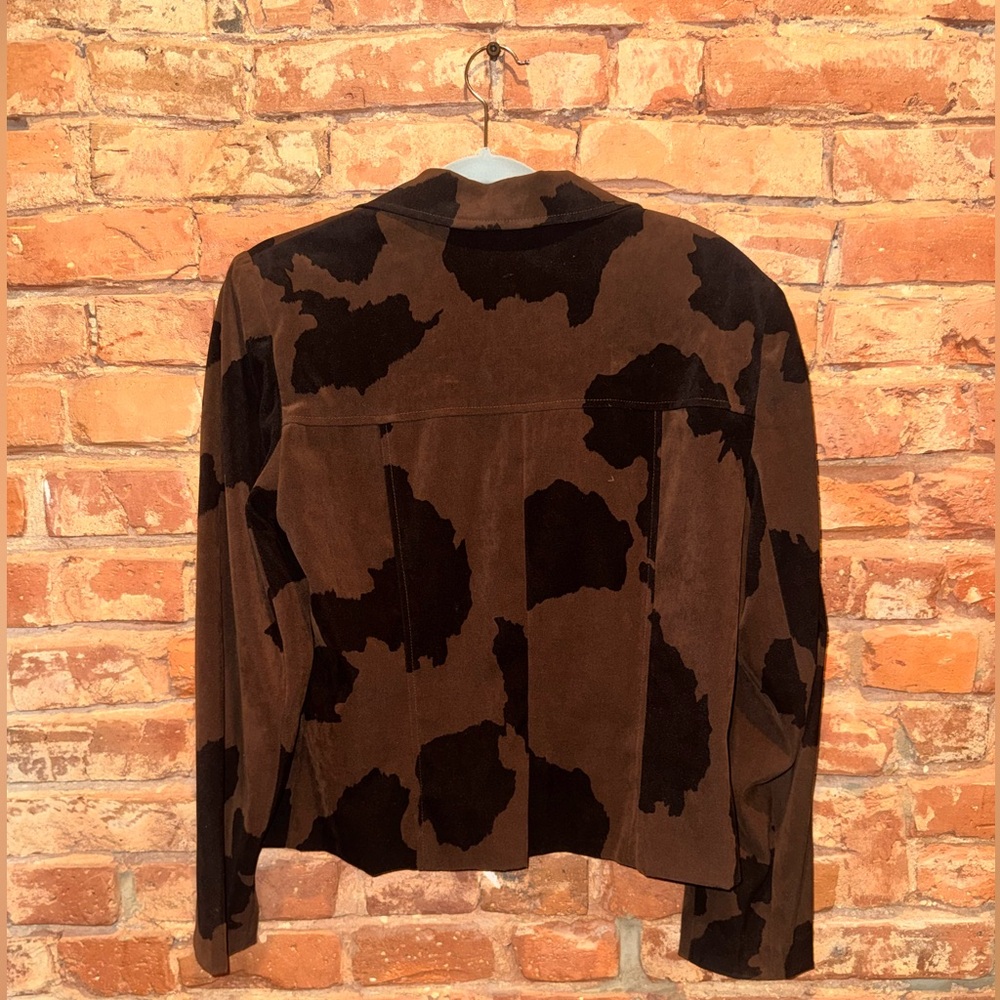Vintage Cowprint Brown and Black Suede Patchwork Jacket